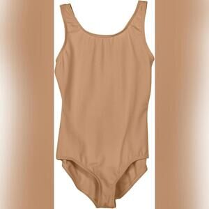 NWT Capezio Girls Tank Leotard, Light Suntan, Large